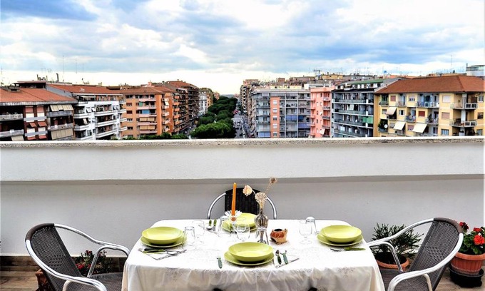 Tuscolano Apartment | Bright Attico with Terrace near Metro A & Free WiFi