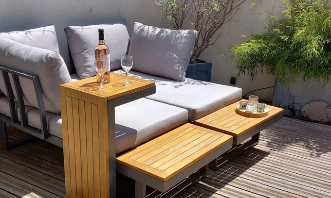Portiragnes Apartment | Unique Studio with a Charming Tropézienne Terrace