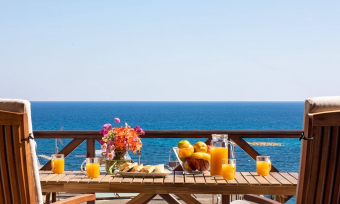 Kalyves Apartment | Guest Rated 10/10: Avra Apartments with Oceanfront Views