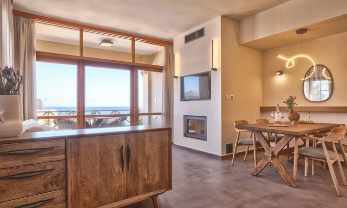 Kalyves Apartment | Experience Avra Apartments - Sirokos with Oceanfront Views
