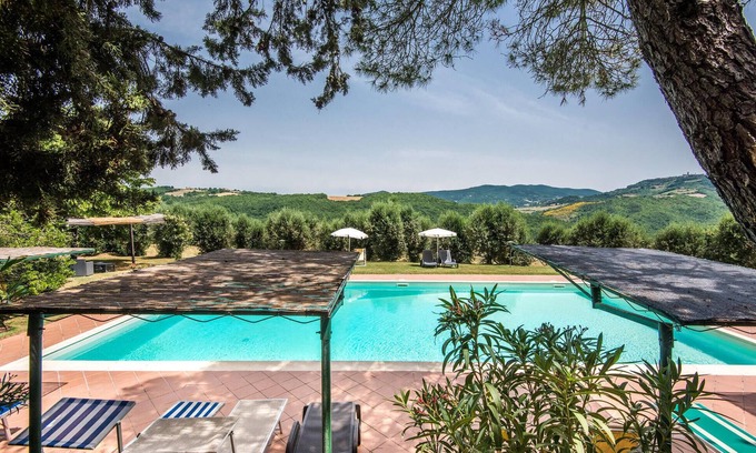 Radicondoli Apartment | Serene Hillside Estate with Spa and Pool Amenities