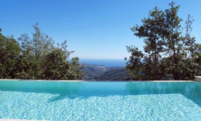 Pietrabruna House | Inviting Azzurra by Interhome: Oceanfront & Poolside Escape