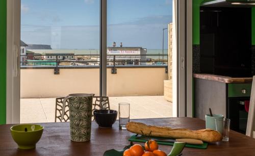 Saint-Come-de-Fresne Apartment | Oceanfront Retreat: Babord with Terrace & Sea View