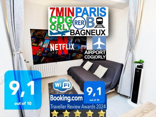 Cachan Apartment | Comfortable Stay at Bagneux Paris RER B with Netflix