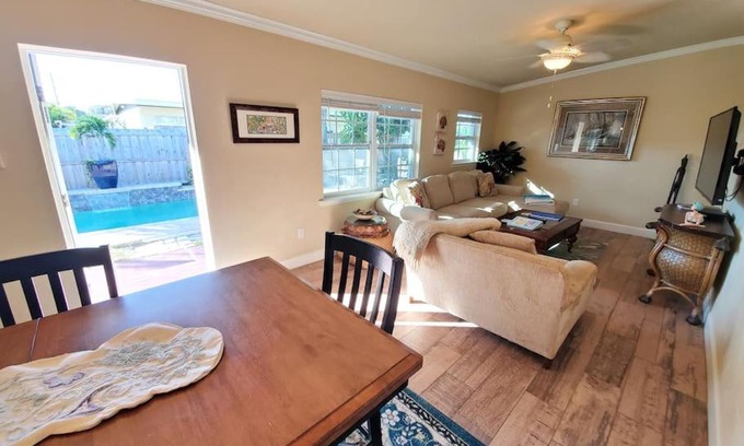 Port Canaveral Apartment | Beautiful Bahamian Cottage with Heated Pool Near the Beach