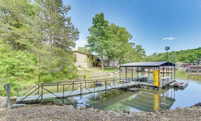 Roach House | Balcony & Fire Pit: Home on Lake of Ozarks!