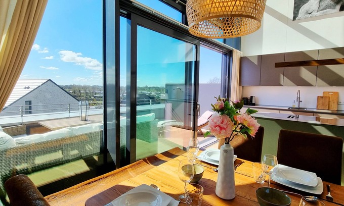 Kalifornien Apartment | Baltic Sea penthouse vacation apartment sky and sea with direct sea view