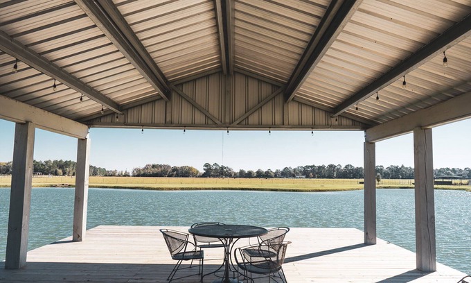 Beaumont House | Idyllic Barndominium Retreat on 40-Acre Farm Near Beaumont