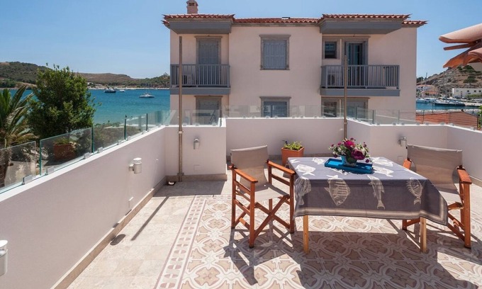 Myrina Apartment | Ocean View Basil Room - Family-Friendly Limnos Getaway