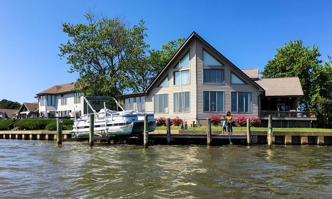 Ocean Pines House | Bayfront Escape with Dock, Deck Views, and Pools Await