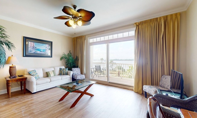 Upper Grand Lagoon Condo | Bayview Condo with Pool, Hot Tub & Private Balcony Escape