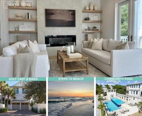 SeaNest Village House | Beach Bliss on 30A By Stay on 30A, Golf cart, Bikes