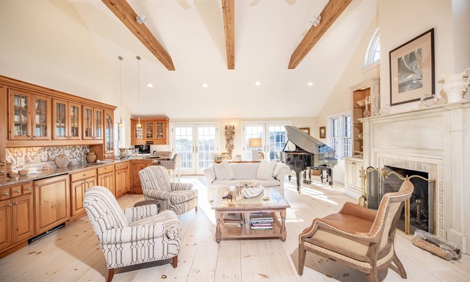 Tom Nevers House | Beach House: Oceanfront Getaway with Hot Tub & Firepit