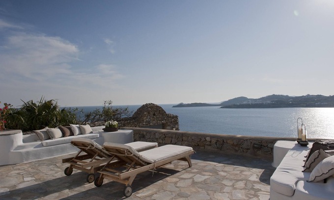 Ornos Villa | Beach Villa Maria: Ocean View Retreat with Pool in Mykonos