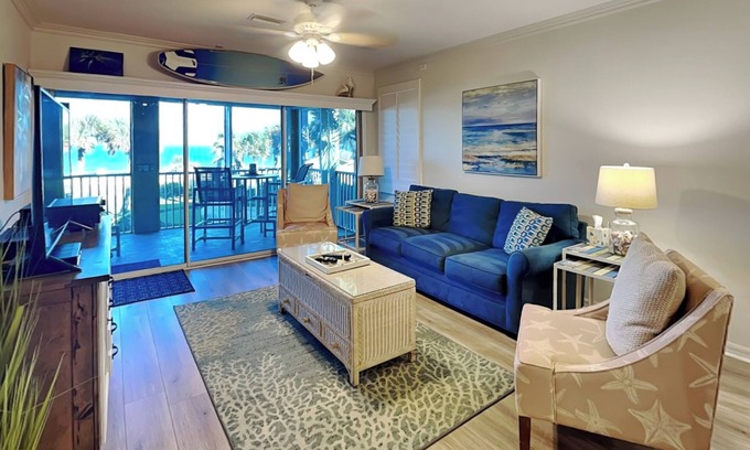 Flagler Beach Condo | South Beach Club 205 | Gorgeous Ocean Views and Pool Access