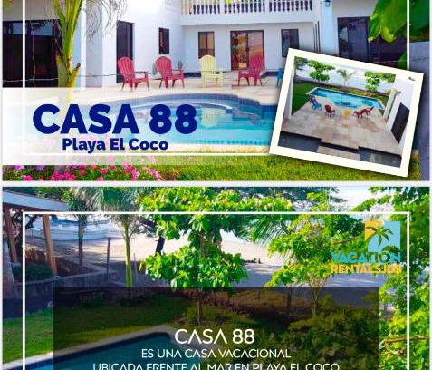 Playa El Coco Villa | Pet Friendly Beachfront Home 88 at Playa El Coco