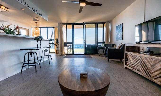 Poipu Condo | Oceanfront Kuhio Shores: Breathtaking Views Steps to Beach