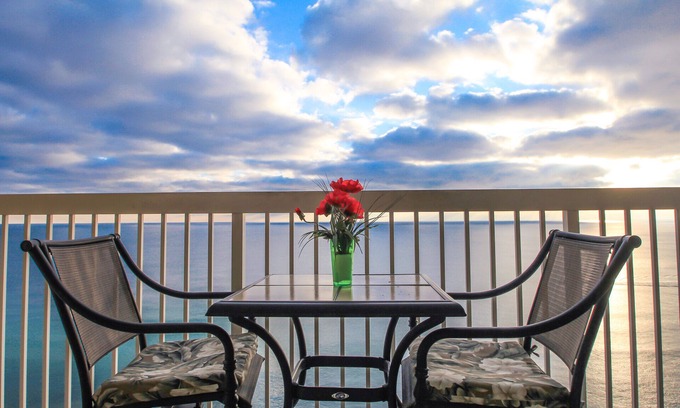 West Panama City Beach Condo | Beachfront Oasis with Free Chair Service & Pickleball Courts