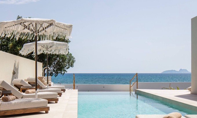 Kokinos Pirgos Villa | Tranquil Beachfront Retreat with Private Pool & Ocean Views