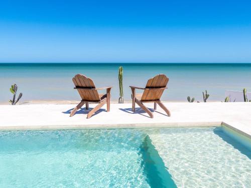 Miramar House | Beachfront House in Telchac with Private Beach & Pool