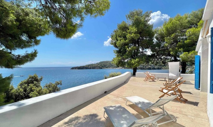 Katsarou Villa | Beachfront Villa with Private Sandy Beach and Family Amenities