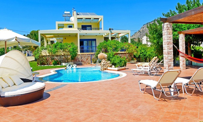 Lardos Villa | Beachfront Villa Angelia: Private Pool & Ocean View Retreat