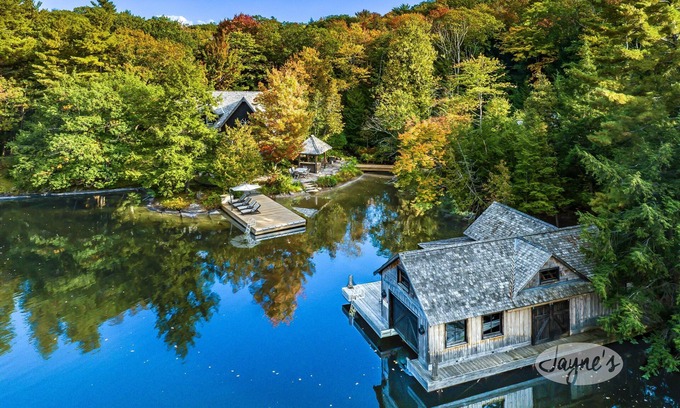 Torrance Cottage | Renovated 100-Year-Old Log Cabin with Guest House & Boathouse