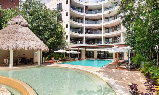 Villa Juarez Condo | Tranquil Apartment with Pool and Spa Near Lush Lagoons