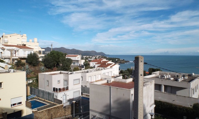 Llanca Apartment | Scenic Apartment with Pool, Sea and Mountain Views