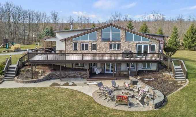 Dansville Apartment | Scenic Chalet with Pool, Hot Tub & Breathtaking Views