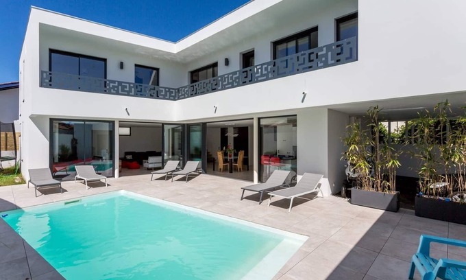Anglet House | Contemporary Villa with Pool Overlooking Biarritz Golf