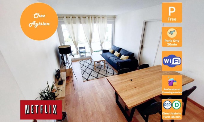 Ris Orangis Apartment | Inviting 3-Bedroom Accommodation for Families & Groups