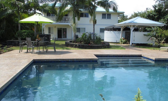 Keaau House | Eco-Friendly Oasis with Private Pool & Spa for Families