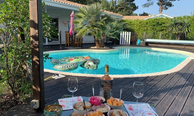 Andernos-les-Bains House | Serene Oceanfront Retreat with Pool and Spa Amenities