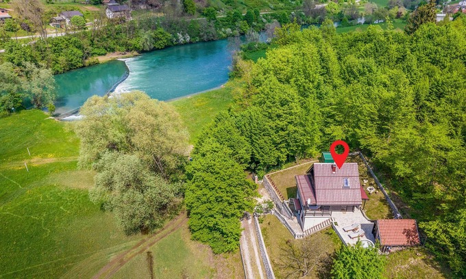 Netretic House | Serene Retreat by the Dobra River with Spa and Lake Views