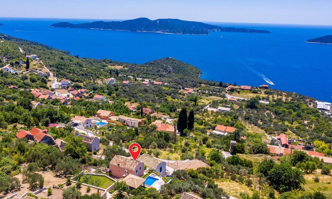 Brsecine House | Exceptional 6-Bedroom Retreat with Ocean View in Trsteno