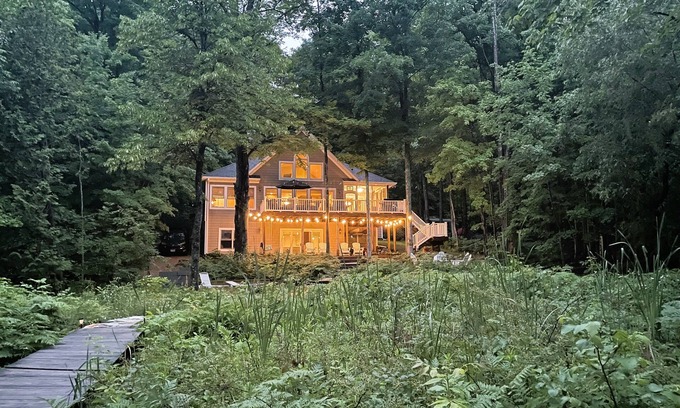 Central Lake Cottage | Idyllic Retreat at Benway Lake: Spa, Hot Tub & More!