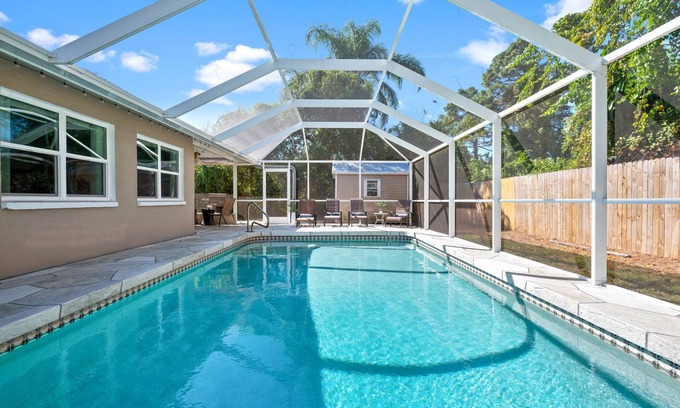 South Venice House | Inviting Home with Heated Pool Steps from the Beach