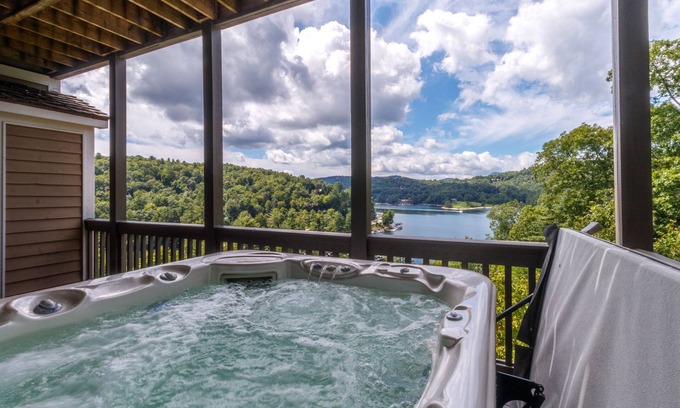Glenville Villa | Relaxing Lake Glenville Mountain Getaway with Hot Tub & Pool