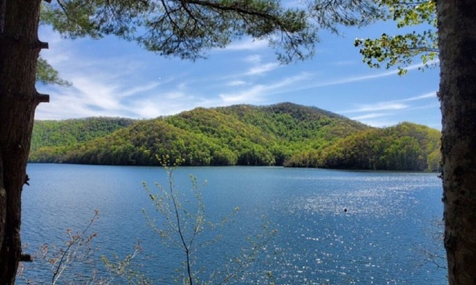 Topton House | Scenic Lake Nantahala Home with Private Dock and Views