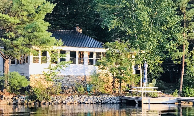 Stoneham Cottage | Inviting Lakefront Cottage with Private Dock & Ocean Views
