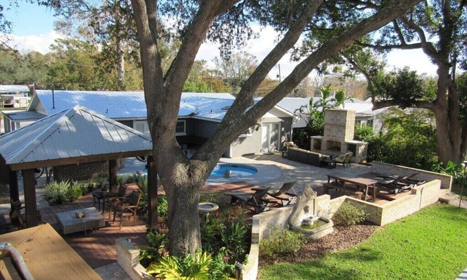 Satsuma House | Idyllic Oasis by the Creek with Pool & Backyard Retreat