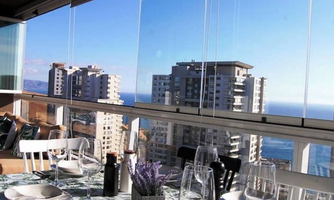 Concon Apartment | Serene Ocean View Apartment with Pool and Spa Amenities