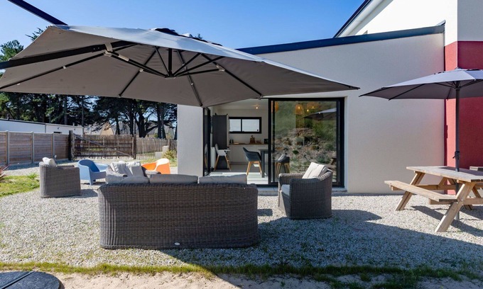Saint-Germain-sur-Ay House | Cozy Oceanfront Villa for 4 with Terrace and WIFI