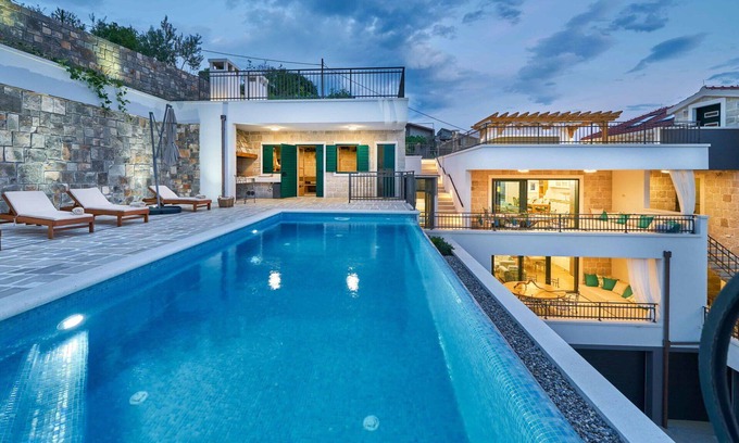Jesenice Villa | Elegant Private Villa for 12 with Pool and Ocean Views