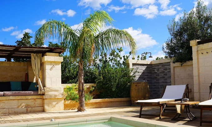 Pezze di Greco Villa | Beautiful private villa for 3 people with A/C, hot tub, private pool, WIFI, patio and parking