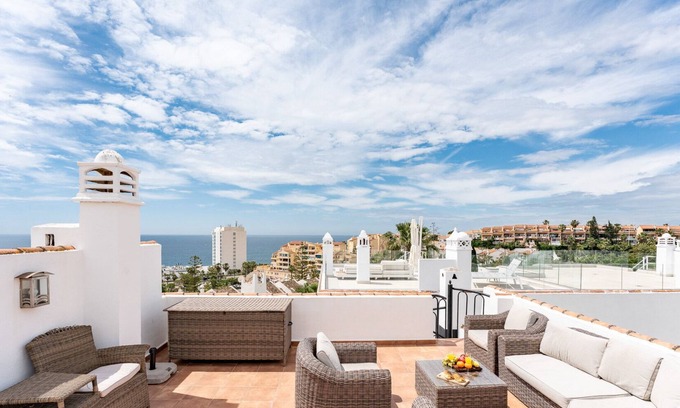 Torrequebrada Ski Chalet | Ocean View Family Townhouse Steps from the Beach