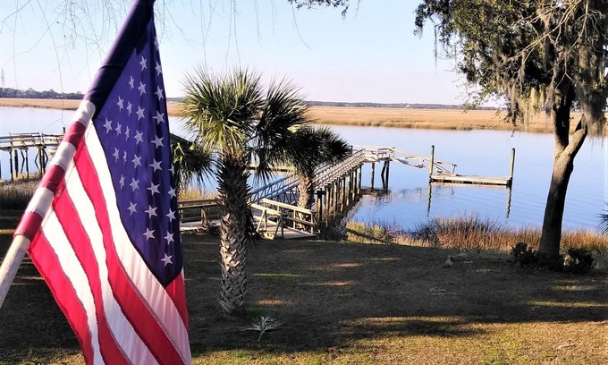 Saint Helena Island House | Idyllic Waterfront Retreat with Dock and Pool Access