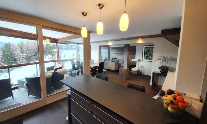 Randogne Apartment | Renovated Apartment with Scenic Rhône Valley Views