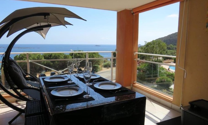 Ajaccio Apartment | Oceanfront Bliss: Bel App T2 with Pool & Stunning Views